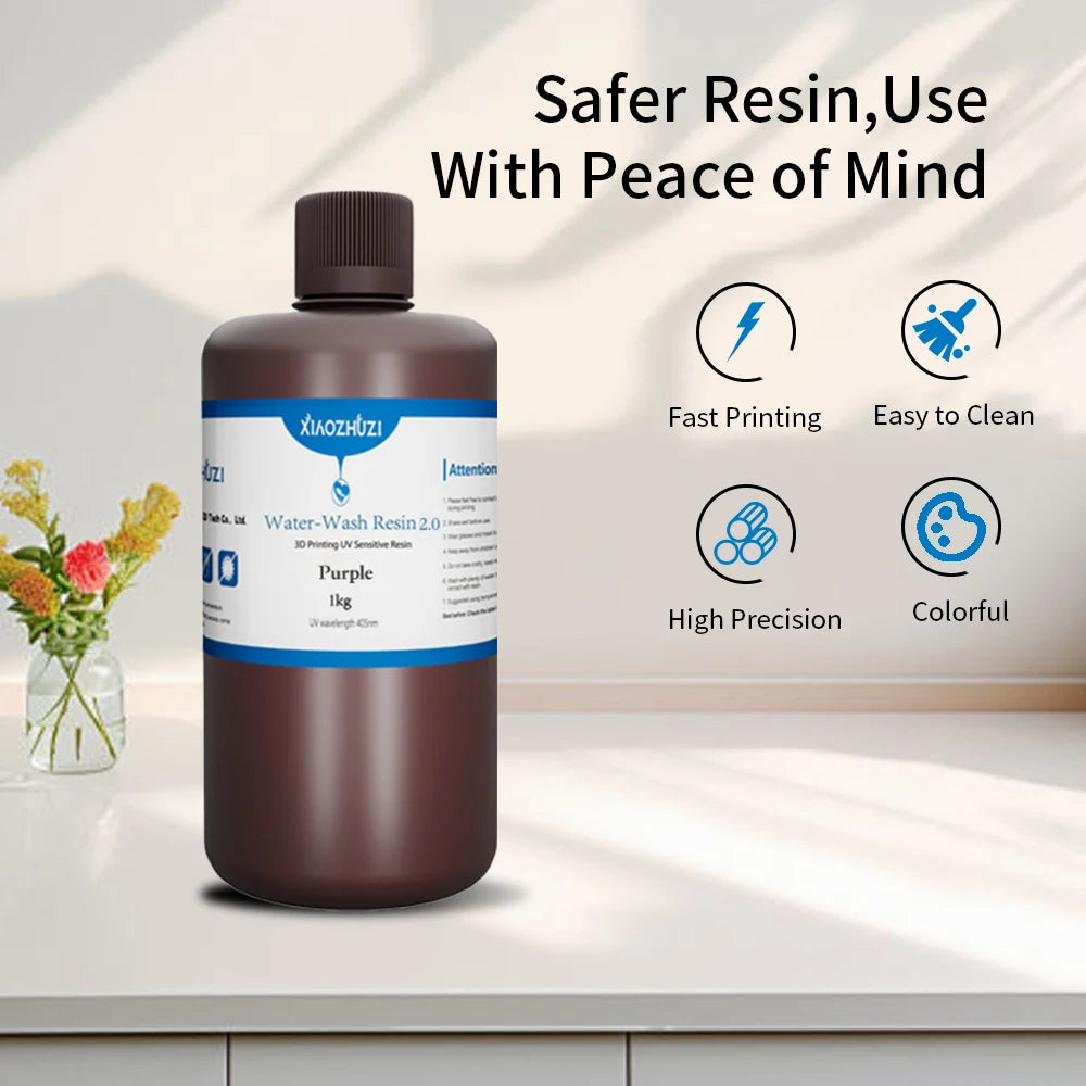 XiaoZhuzi - Resina lavável fotopolimerizante 405nm Conjure Impressão 3D Resina fotopolímero Anycubic/Elegoo LCD DLP Impressora 3D