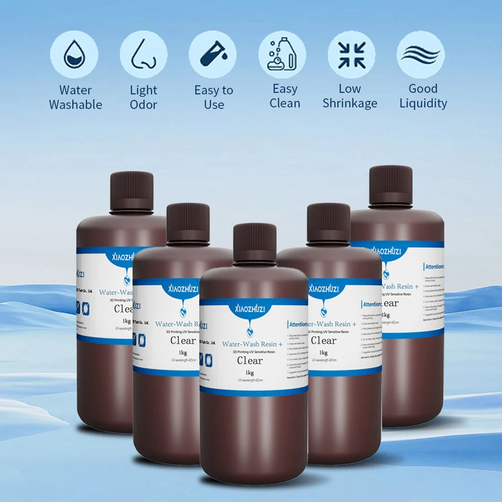 XiaoZhuZi-consumíveis para impressora 3D com cura à luz Resina lavável com água 5KG Adequado para impressora 3D Anycubic/Elegoo LCD DLP