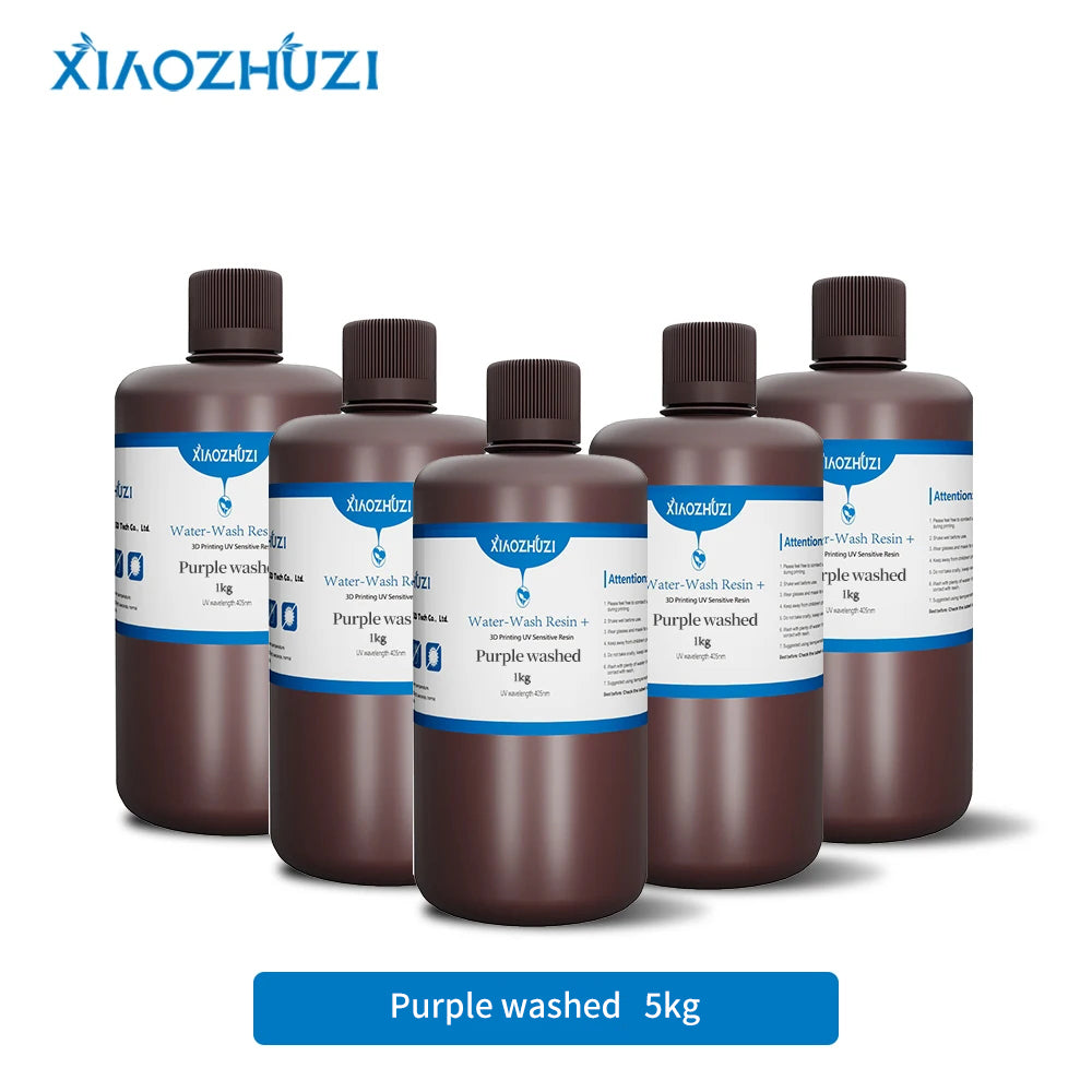 XiaoZhuZi-consumíveis para impressora 3D com cura à luz Resina lavável com água 5KG Adequado para impressora 3D Anycubic/Elegoo LCD DLP