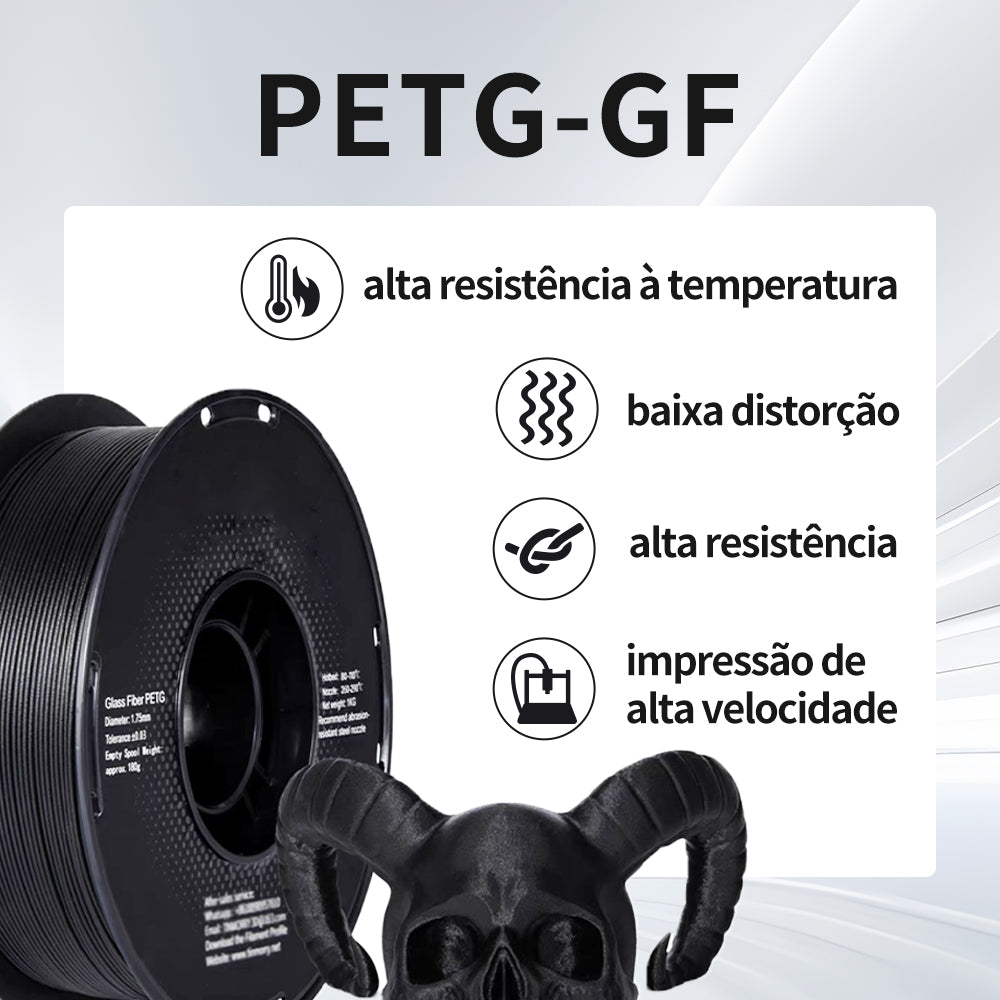 XIAOZHUZI- Petg-GF fibra de vidro filamento de impressão 3D 1L.75mm fibra de vidro pla reforçada com boa resistência ao calor