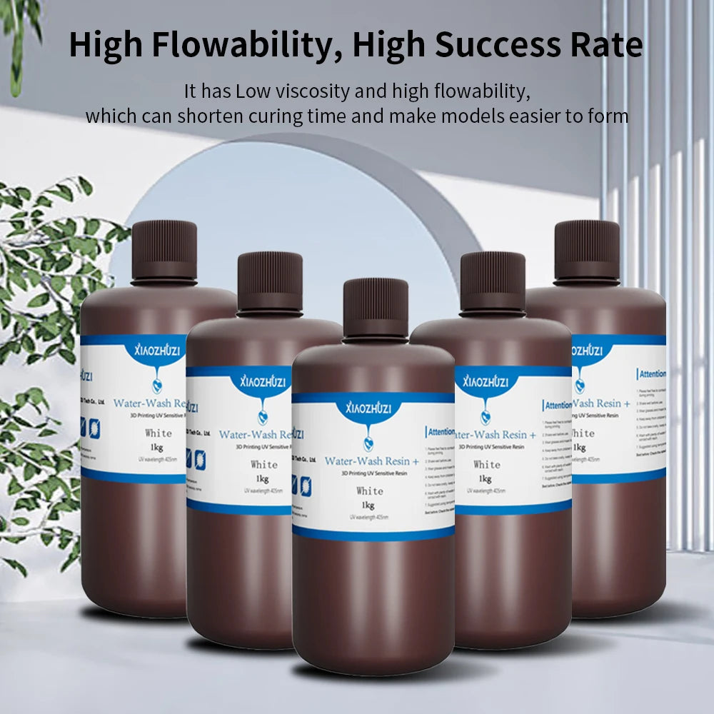 XiaoZhuZi-consumíveis para impressora 3D com cura à luz Resina lavável com água 5KG Adequado para impressora 3D Anycubic/Elegoo LCD DLP