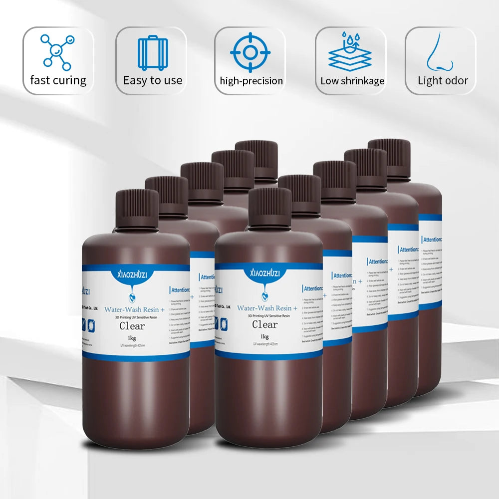 A resina de impressão 3D XiaoZhuZi é consumíveis de impressão 3D laváveis e laváveis, adequados para impressora 3D Anycubic/Elegoo LCD DLP